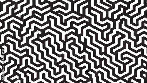 Complex Geometric Maze Pattern Background. Abstract Labyrinthine Design for Problem Solving, Challenge, or Digital Security Concepts.

