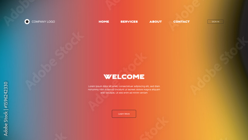 Abstract Wave Landing Page Template Vector | Gradient Website Background Design
