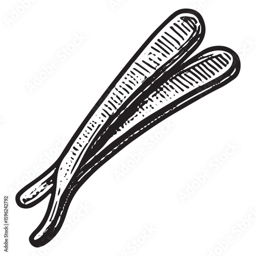 Vintage Straight Razor Illustration for Barber Shop and Grooming Designs