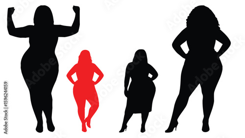 plus size girls silhouettes set