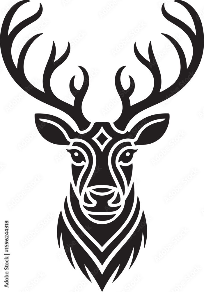 Fototapeta premium Majestic Deer Head Vector Bundle