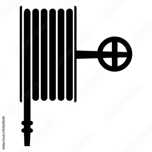 Icono silueta de manguera de bomberos en espiral