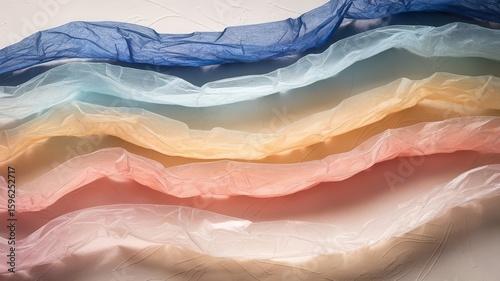 Wallpaper Mural Subtle Gradient Fabric Waves with Harmonious Colors, Artistic Composition Torontodigital.ca