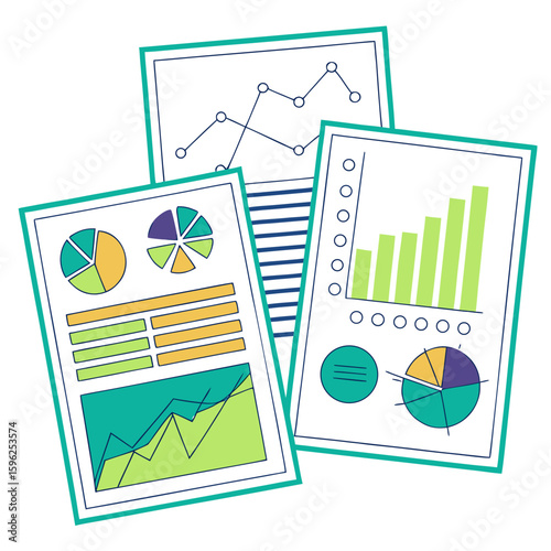 Infographics and diagrams
Description: Ready-made templates for reports (graphs, diagrams, timeline).
Format: EPS with editable colors.