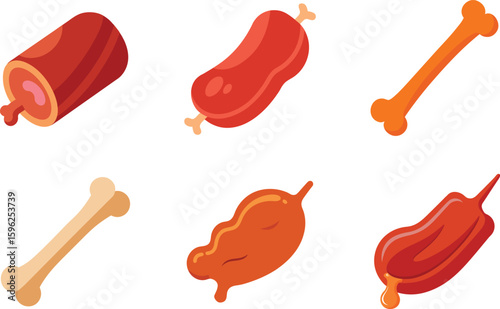 Ribs Vector Illustration Set