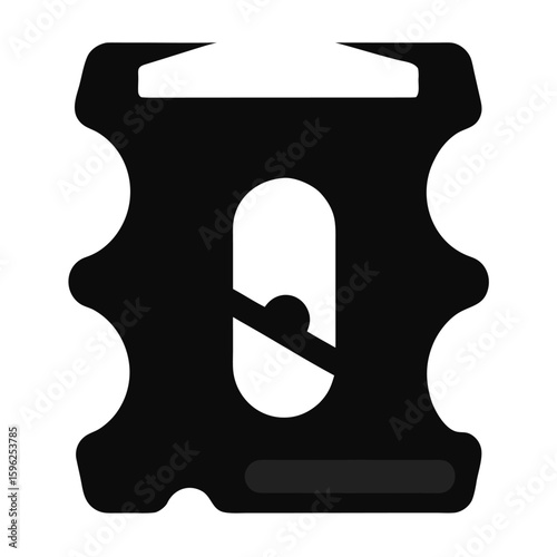 Simple silhouette of a pencil sharpener isolated on a white background isolated on white background