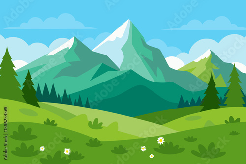 alpine meadow full of green