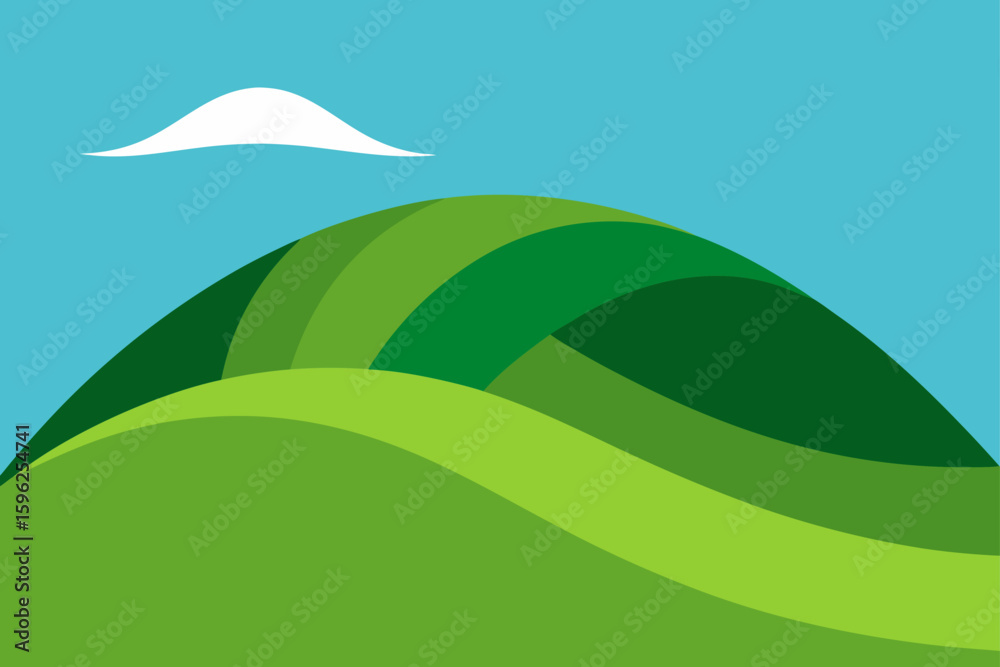 Obraz premium curved hill layered with greenery