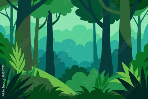 deep foliage in natural forest