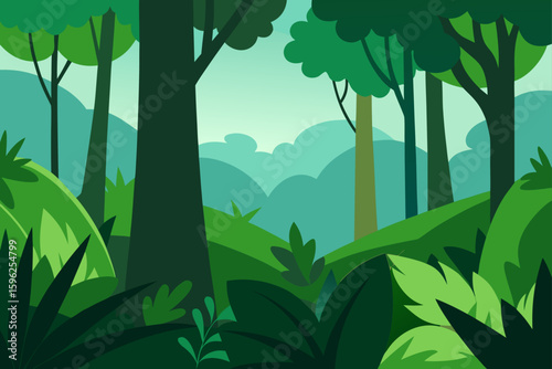 deep foliage in natural forest