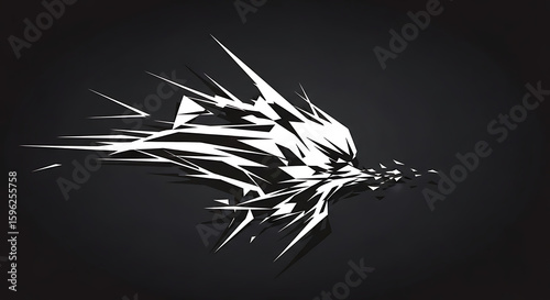 Abstract Geometric Animal Head: Dynamic Vector Art