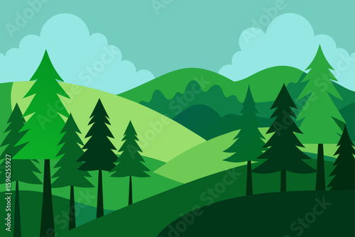 rich green forest from hillside