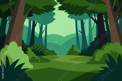 shaded glade with leafy floor