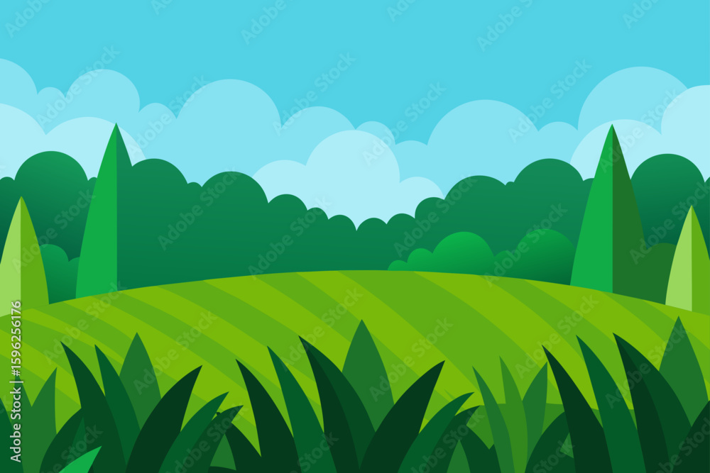 Obraz premium wide field of green vegetation