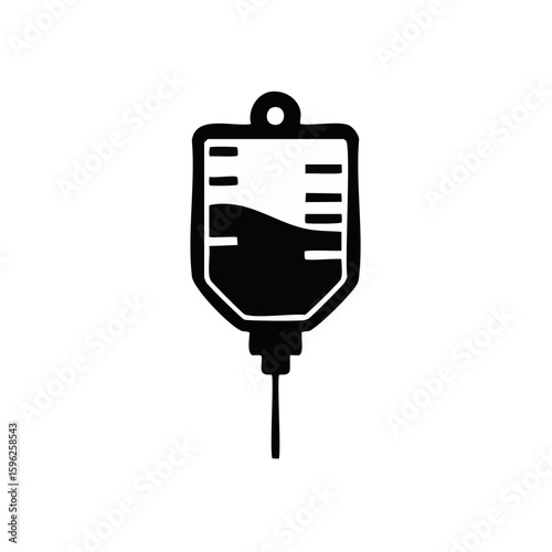 IV Drip Bag Medical Glyph Icon