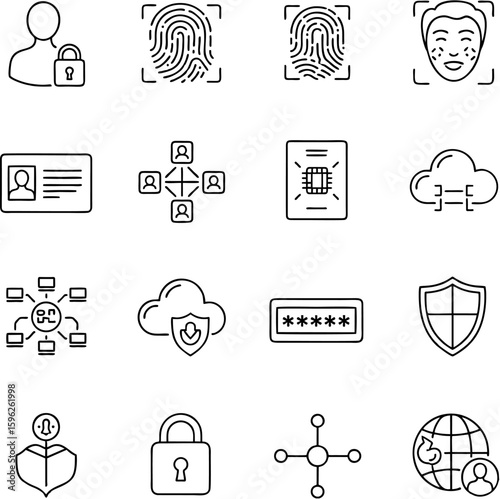 Digital Identity line icon pack