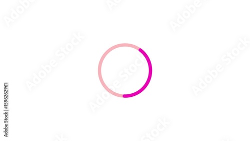 Minimalist Pink Ring Loading Indicator Animation Seamless Loop Abstract Geometric Shape Progress