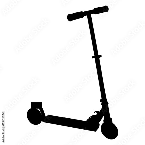 Icono de vehículo ecológico. Silueta aislada de scooter eléctrico de alquiler