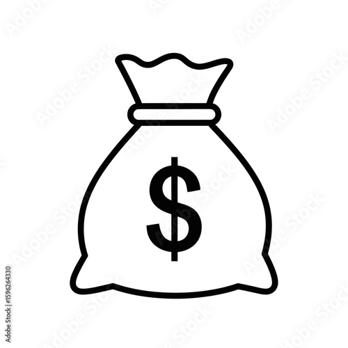 Money bag icon representing finance and wealth