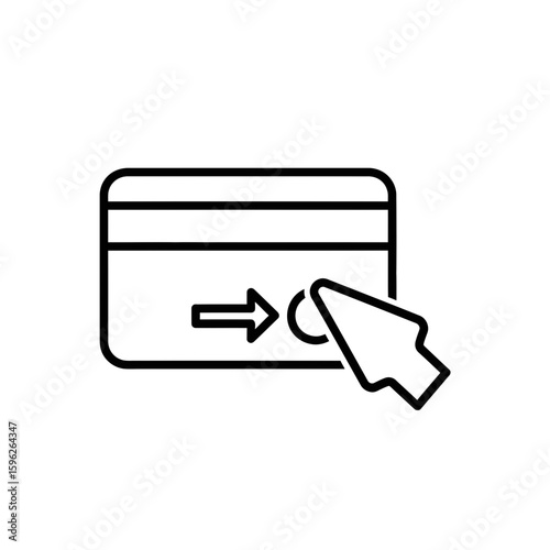 Finance icon representing online payment with cursor and card