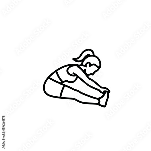 Fitness icon of a woman stretching in a workout pose