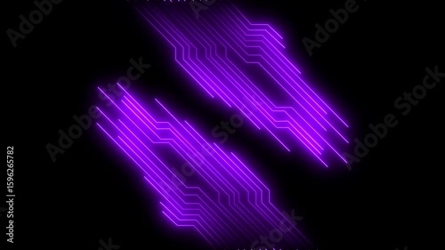Abstract Neon Purple Lines Flowing Diagonal Geometric Pattern Background Futuristic Technology