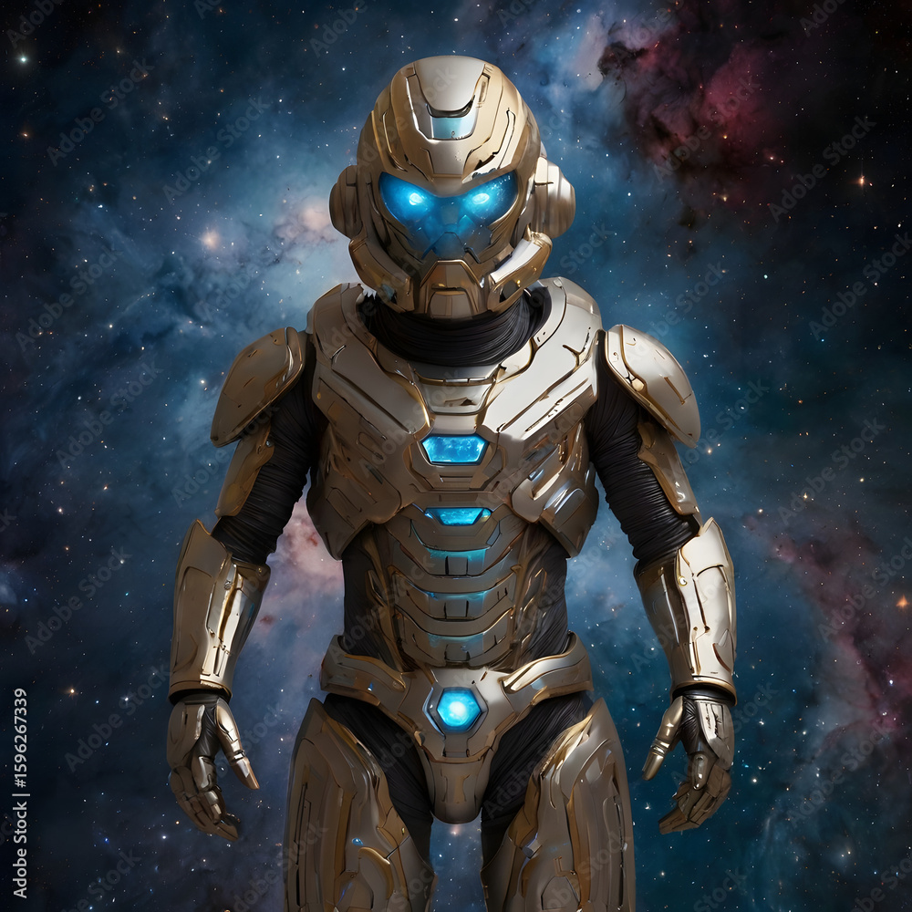 Fototapeta premium Astral humanoid shines boldly