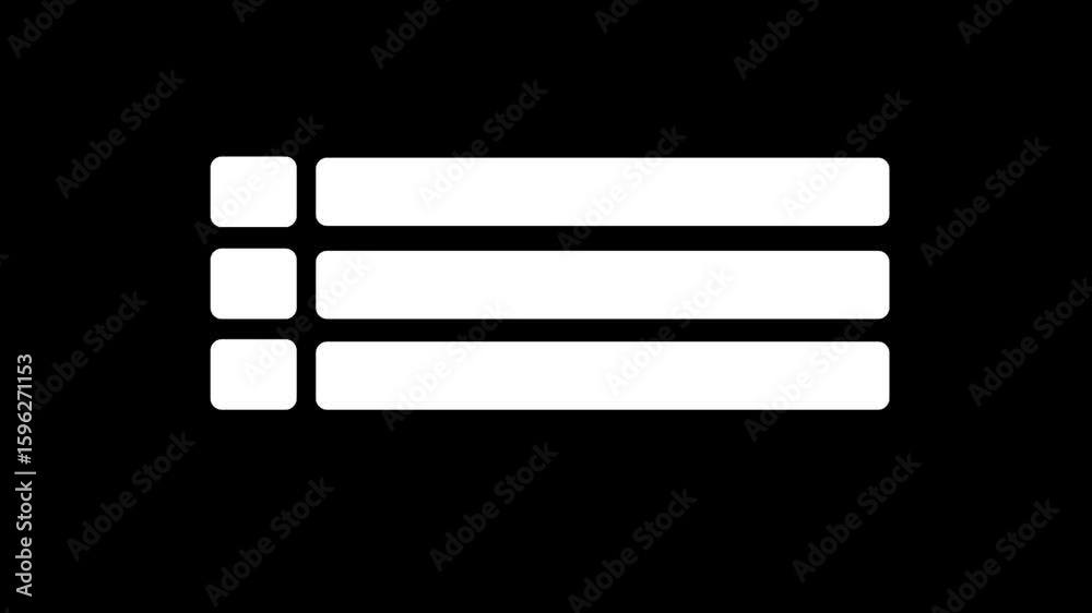 Animated Menu List Icon on Transparent Background | UI Navigation Element Animated Menu List Icon on Transparent Background | UI Navigation Element