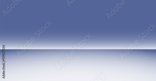 A gradient horizon with cool tones showcases a blend of soft blue transitioning into a lighter, serene white creating a simplistic abstract composition and a feeling of infinite space