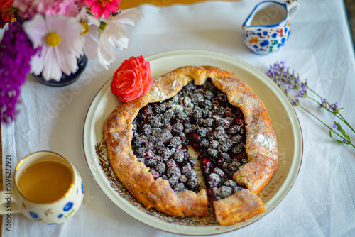 Home-made blueberry galette 