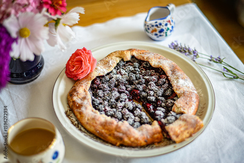 Home-made blueberry galette 