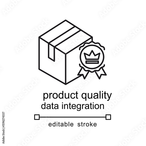 
Product quality icon box represents  quality award. Ideal for business presentations, websites, brochures, and marketing materials.
