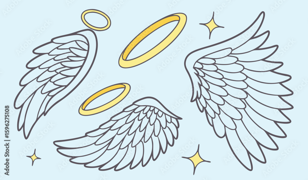 Naklejka premium illustration of an angel wings 