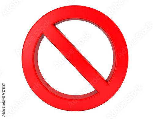 Free Download A vibrant red three-dimensional prohibition symbol stands prominently, indicating restriction or denial. - GFXLoad