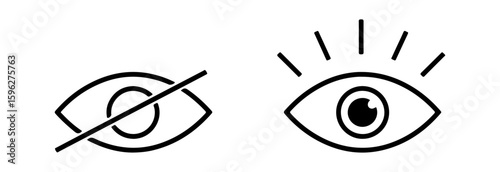 eye icon set for app and web