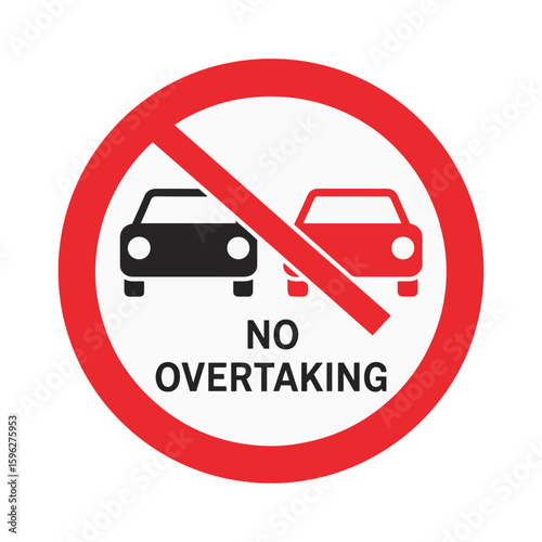 no overtaking traffic sign with red circle


