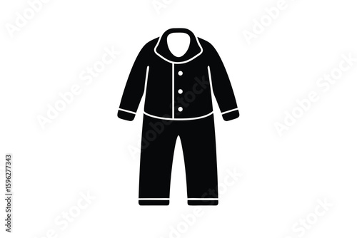 Simple Black Silhouette of a Pajama Set
