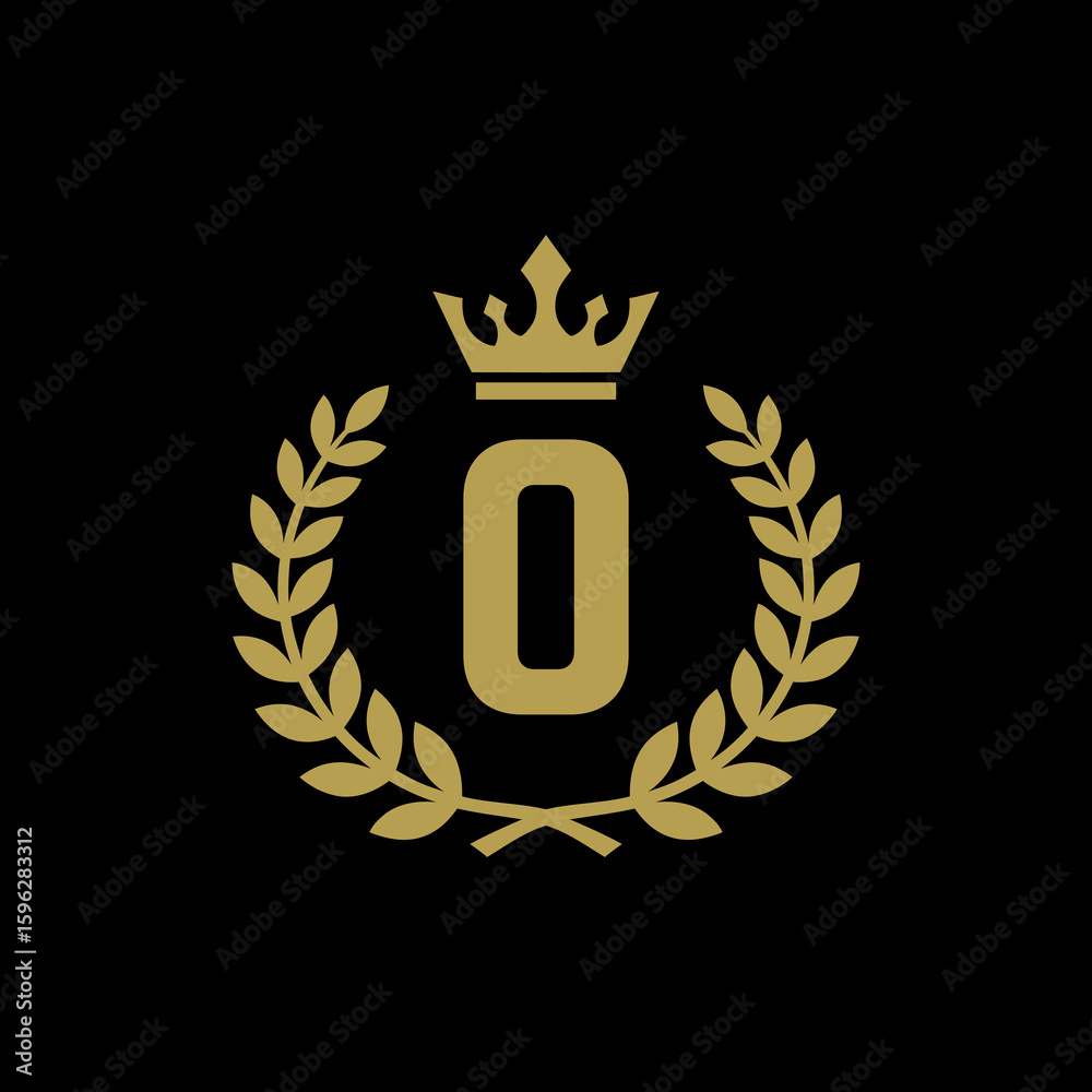 Obraz premium Elegant O Initial Crown Logo