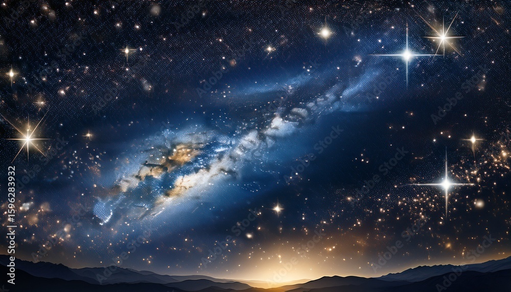 Fototapeta premium stars and galaxy outer space sky night universe black starry background of shiny starfield