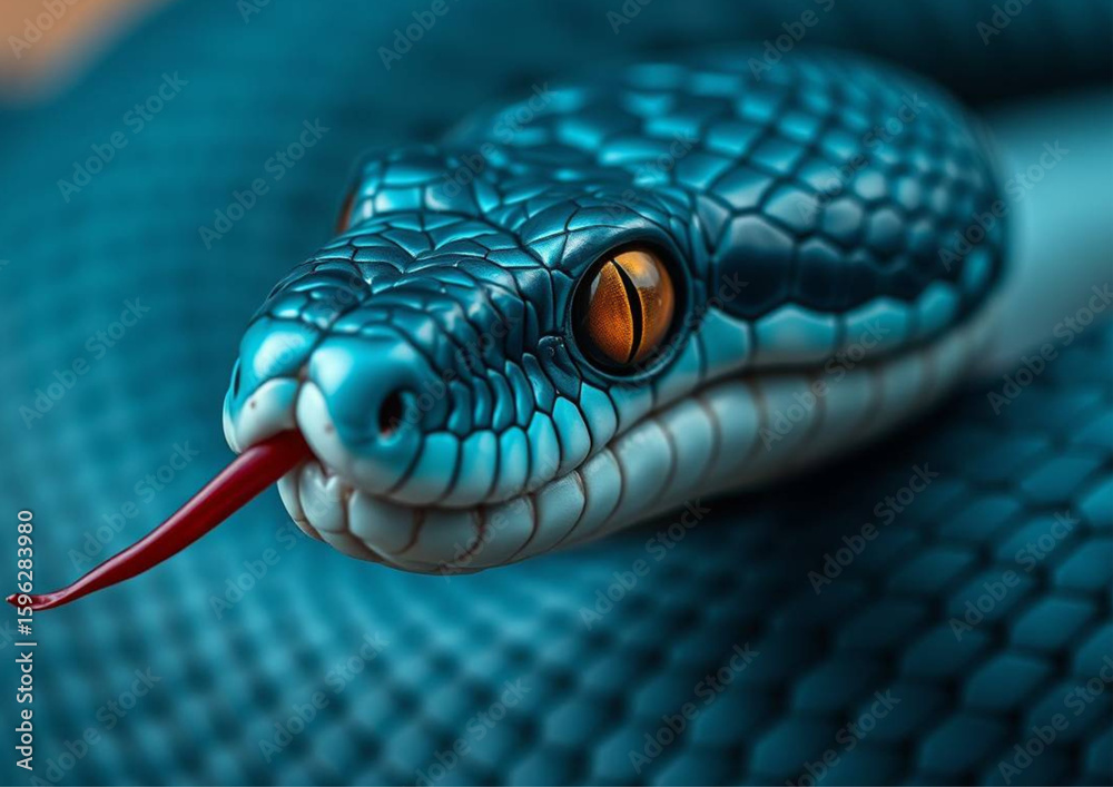 Fototapeta premium Coiled Snake Ready to Strike