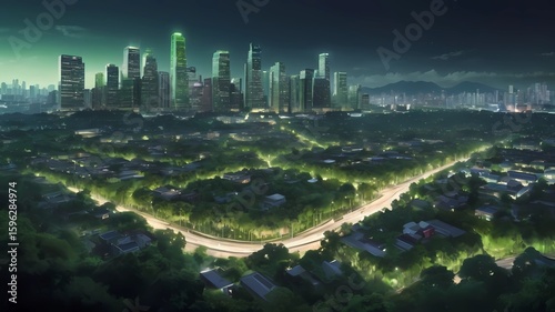 Futuristic Green Cityscape
