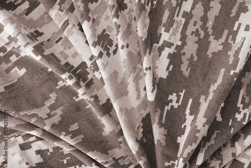 Wallpaper Mural Texture of Dark green pixel camouflage military uniform textile cloth with folds Torontodigital.ca