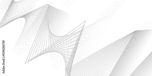 Graceful Abstract Line Composition Featuring Dynamic Wave-Like Forms That Flow Smoothly Across a Pure White Canvas, Accentuated by Gentle Pastel Gradients for a Sophisticated and Airy Aesthetic