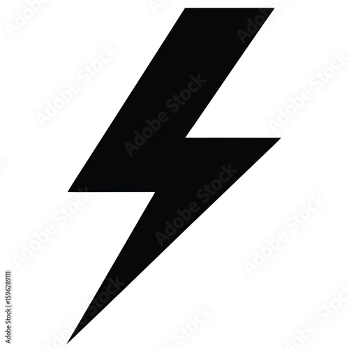 Black lightning bolt symbol electricity power
