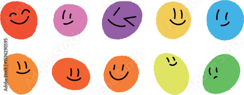 Colorful Smile Face Emoji Icons