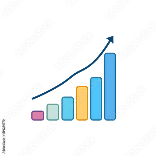 bar chart growth icon, white background. Generative AI Free Download bar chart growth icon, white background. Generative AI - GFXLoad