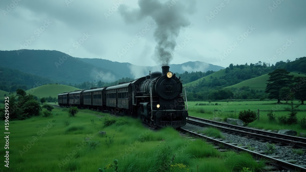 Obraz premium steam train in the countryside