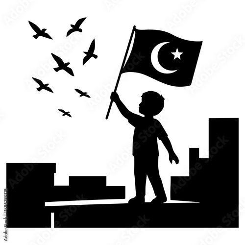 14 august pakistan day vector