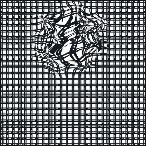 There is severe distortion at the top of the grid or cage.