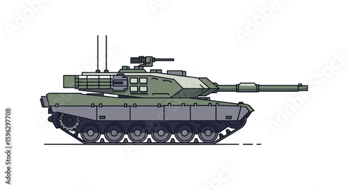 Modern military combat vehicle advanced armored fighting machine powerful ground assault weapon
